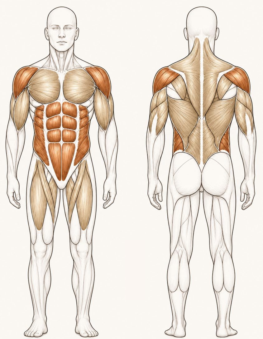 Muscle groups worked by the KNOQON movement